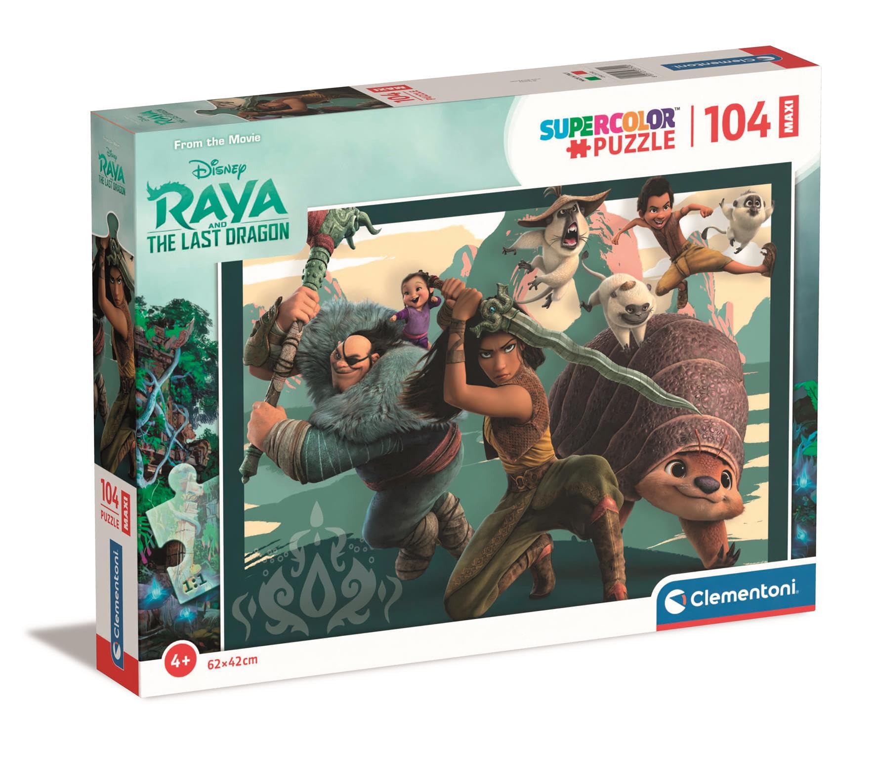 Clementoni - 23750 - Supercolor Puzzle - Disney Raya - 104 maxi pieces - Made in Italy - jigsaw puzzle children age 4 +