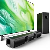 RIOWOIS Sound Bar with Subwoofer, Home Theater Surround System for TV PC | 5" Subwoofer, Bass Reflex Port, Support Optical/AU