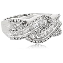 Beautiful Diamond Jewelry For Women 10k White Gold Twist Ring
