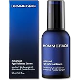 HOMMEFACE Men’s Advanced Age Defense Anti-Wrinkle Face Serum - Anti-Aging Korean Skincare Technology with Volufiline, Ceramide, Collagen, Hyaluronic Acid & Peptides, 1.69 fl oz