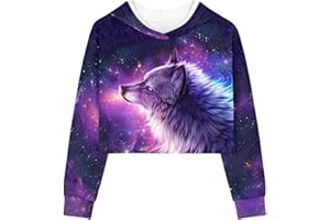 Upetstory Girls Crop Tops Hoodies Kids Long Sleeve Pullover Sweatshirts