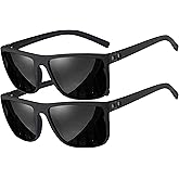 grinderPUNCH Polarized Square Sunglasses for Men Black Designer Polarized Sunglasses Trendy Shades Sunglasses For Men UV 400