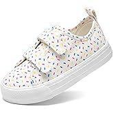 DREAM PAIRS Kid Toddler Sneakers Boys Girls Canvas with Cartoon Dual Hook and Loops for School Walking