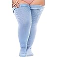 Neoviancia Plus Size Thigh High Socks for Thick Thighs Women- Thigh Highs Widened Extra Long Thick Knit Socks