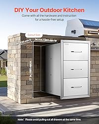 VEVOR Outdoor Kitchen Drawers 16" W x 28.5" H x