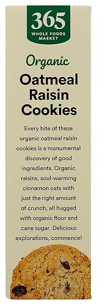 365 BY WHOLE FOODS MARKET, ORGANIC OATMEAL RAISIN COOKIES, 12 OZ
