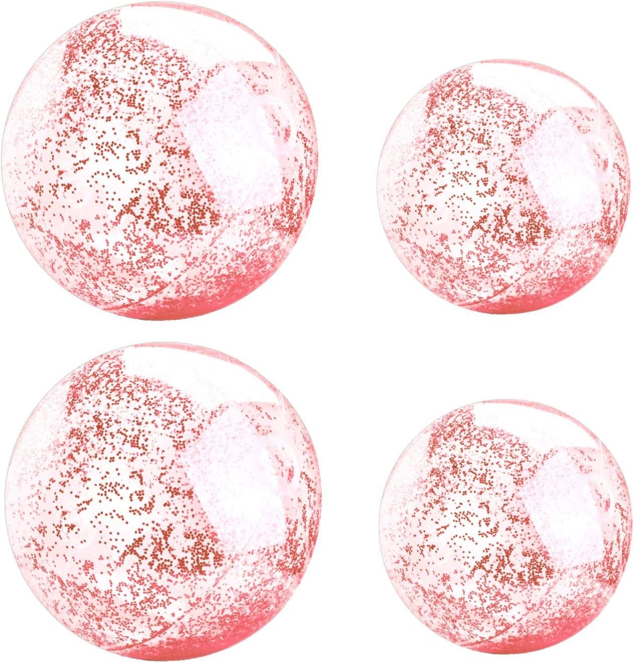 XYH Beach Ball Toy for Beach and Pool, Confetti Sequins Inflatable Beach Balls Glitter, Summer Parties and Gifts (2X16in, 2X24in): Sports & Outdoors