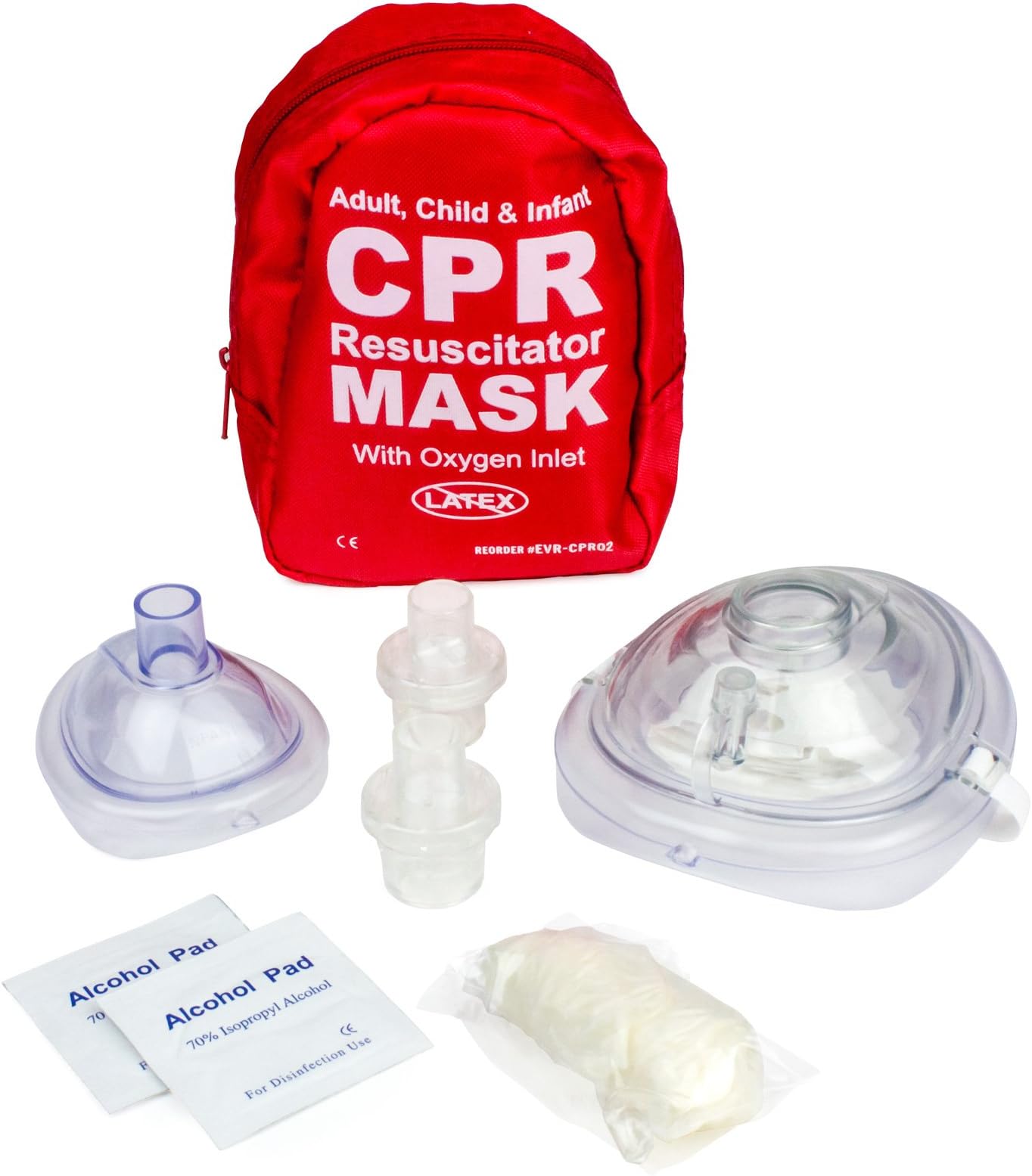 Ever Ready First Aid Adult and Infant CPR Mask Combo Kit with 2 Valves, 1 Count