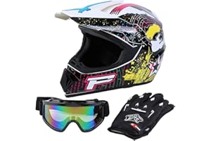 SAMGER SAMGER Samger DOT Adult Offroad Helmet Motocross Helmet Dirt Bike ATV Motorcycle Helmet Gloves Goggles Compliant with FMVSS 218