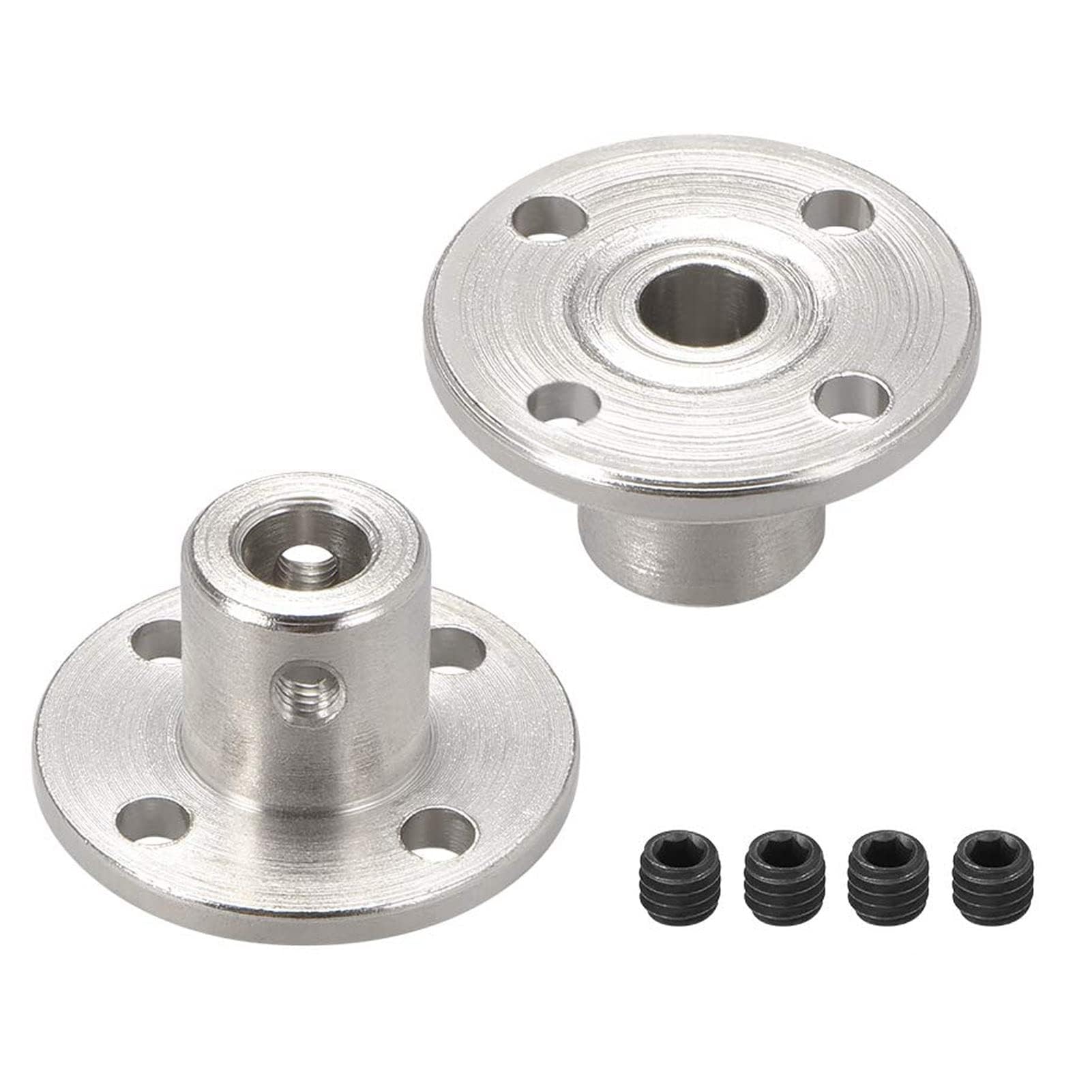 TA-VIGOR Rigid Flange Coupling 5mm Inner Dia, Motor Guide Shaft Coupler H12xD10mm Motor Connector for DIY Parts, 2Pcs