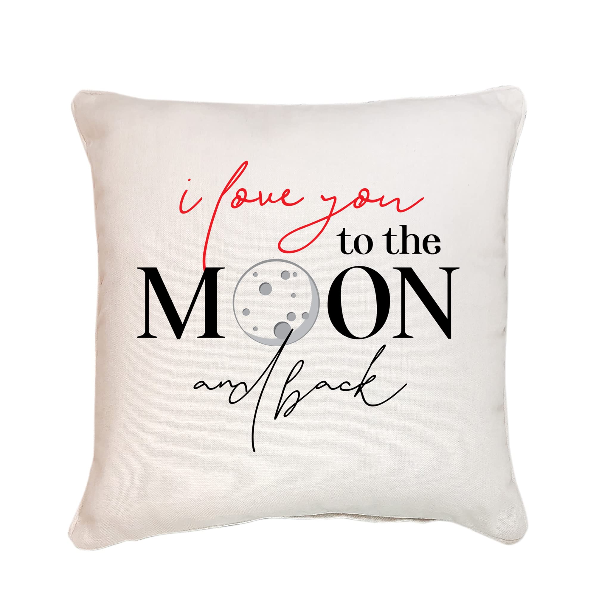 Pomchick Moon Back Cushion Cover I Love You To The Moon Back 40x40CM Gift For Her Him Boyfriend Girlfriend Wife Husband Valentine's Day Christmas Birthday Home Bedroom Sofa Present Pillow Case