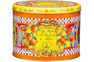 Fiasconaro Dolce & Gabbana Christmas Cake Panettone, Citrus Candied Fruit Saffron in Limited Edition Collectible Tin, Exclusive For The Holiday, Italian Cake Dessert Bread, 1000 Grams (35.3 Ounce)