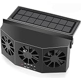 CYDZSW Car Solar Powered Window Exhaust Fan, Black | Air Purifier, Solar Power Air Vent Radiator, Backseat or Frontseat, Vehicle Ventilation