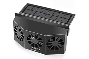 CYDZSW Car Solar Powered Window Exhaust Fan,Car Air Purifier,Car Solar Power Air Vent Radiator Fans for Backseat or Frontseat,Vehicle Ventilation Fan(Black)