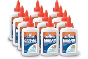 GENERIC Elmer's Glue-All Multi-Purpose Liquid Glue, Extra Strong, Make Slime and Bond Materials Like Paper, Fabric, Wood, Ceramics, Leather, and More 4 Oz, Pack of 12, White