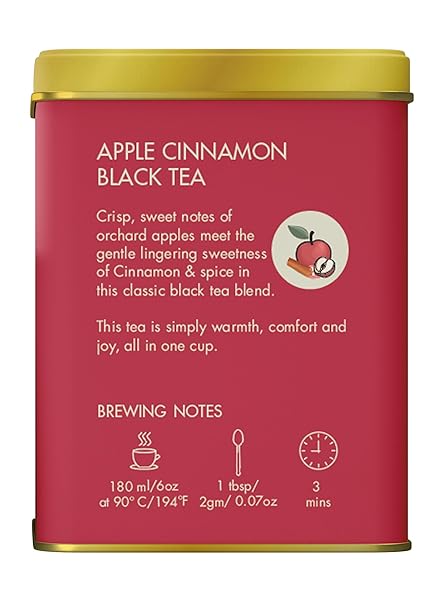 MAKAIBARI HOLIDAY EDITION : APPLE CINNAMON BLACK TEA | USDA CERTIFIED PREMIUM BLACK TEA | ANTI-OXIDANTS, IMMUNITY BOOSTER | TIN CADDY | 50G
