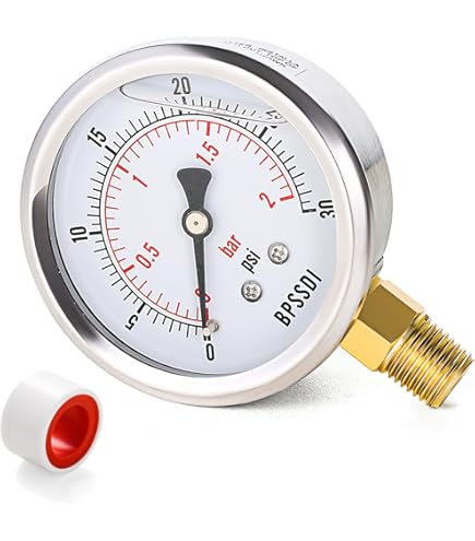 Faria Euro White 2 Water Pressure Gauge (30 PSI) - Marine & Boating Gauge