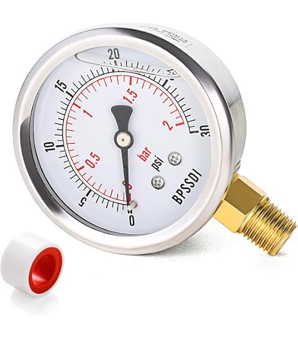 2" Air Pressure Gauge – 0-300 PSI, 1/4" NPT, Center Back Mount