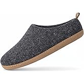 HAUSSIMPLE Wool Indoor Slippers - Natural Organic Wool, Genuine Leather Sole, Handmade in Nepal - Cozy, Warm, Soft, Unisex Non-Slip House Shoes for Men & Women - Perfect for Winter Comfort