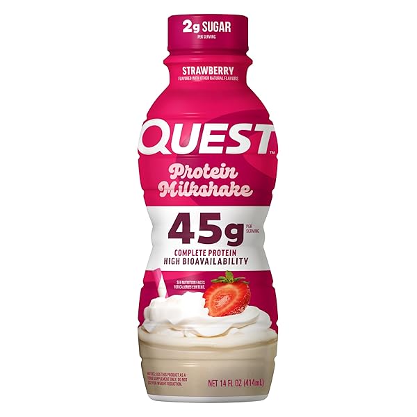 QUEST NUTRITION PROTEIN MILKSHAKE, STRAWBERRY, 45G PROTEIN, 2G...