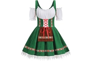 GRAJTCIN Womens Oktoberfest Costume, Velvet German Bavarian Dress for Halloween Carnival