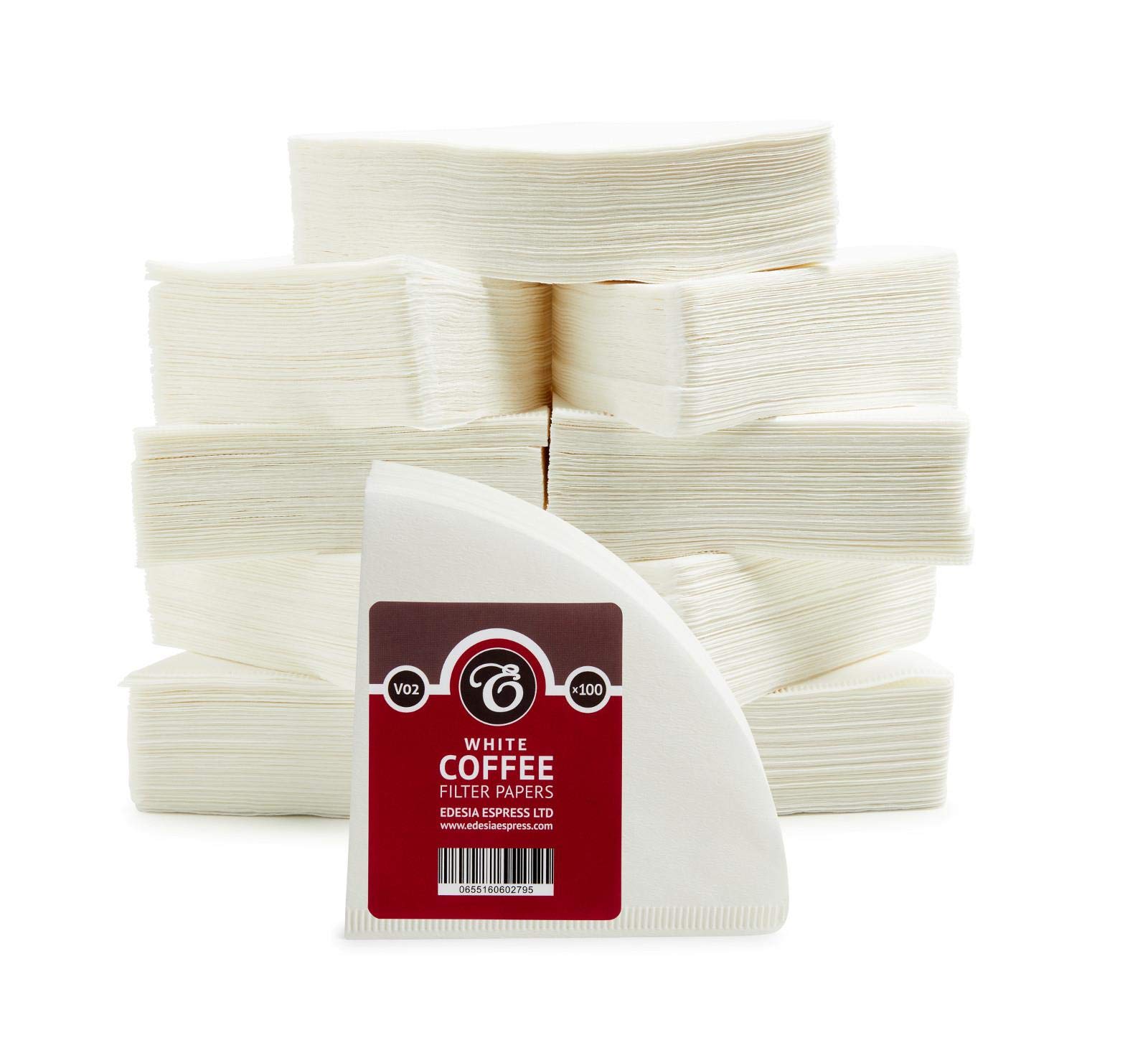 1000 Size V02 White Coffee Filter Papers, Compatible with Size 02 by EDESIA ESPRESS