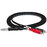 Hosa TRS-203 Insert Cable, 1/4 Inch TRS to Dual RCA, 9.8 Feet