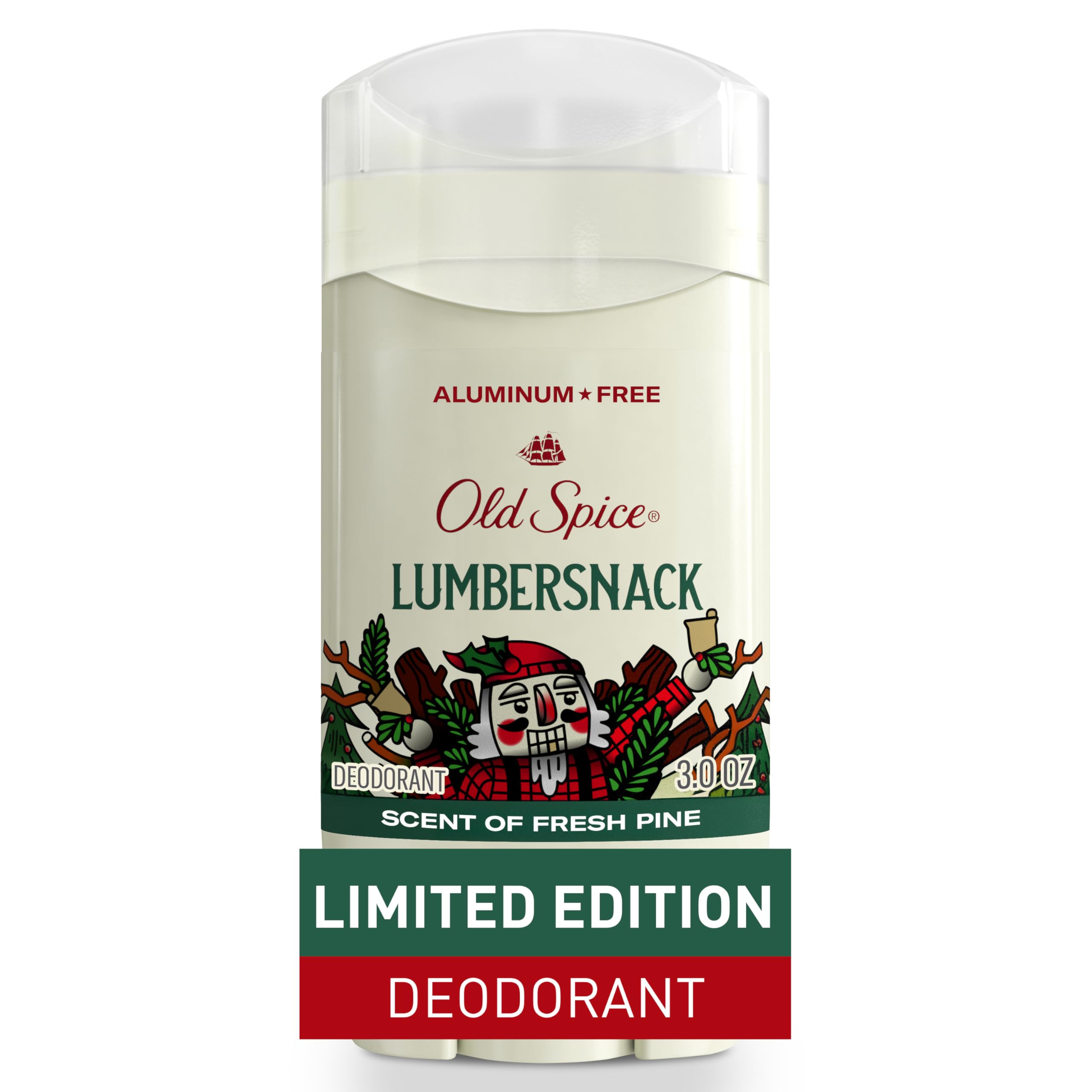 Photo 1 of Old Spice Aluminum Free Deodorant for Men, Holidudes Limited Edition, 24/7 Holiday Freshness, Odor Protection, Stocking Stuffer, Lumbersnack with Fresh Pine Scent, 3.0 oz