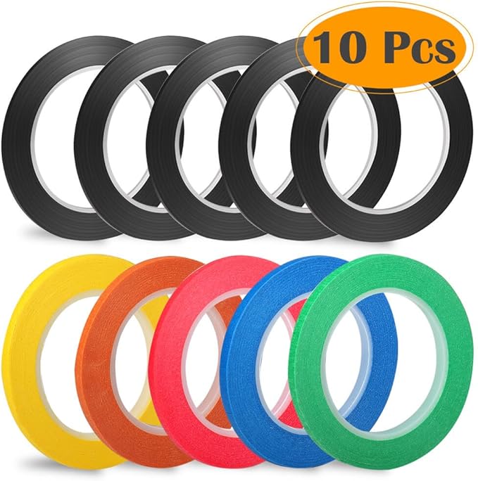 Selizo 10 Rolls 1/8â Whiteboard Pinstripe Tape Thin White Board Dry Erase Line Gridding Tape