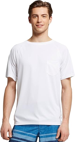 Amazon.com: Para hombre Surf \u0026 Co. playera de manga corta para bolsillo flotador para natación playera, S, Blanco: Clothing