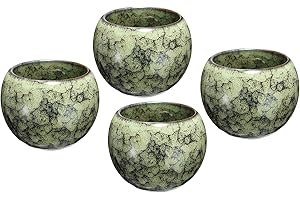 HARFINGTON 4pcs Chinese Japanese Ceramic Teacups 5.07 oz Handmade Gong Fu Tea Set Ceramic Glaze-Changed No Handle Small Tea C
