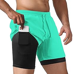NIMOJIRO Men's 2 in 1 Running Shorts Workout
