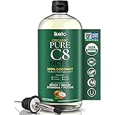 Keppi Organic MCT Oil - Flavorless C8, Non-GMO, Certified Organic, Gluten-Free, Palm Oil Free, Vegan, Kosher, Halal, 16 oz Coconut Oil
