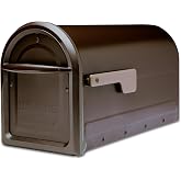 Architectural Mailboxes Mapleton Post Mount Mailbox, Rubbed Bronze, Large | Galvanized steel build for outside with rust-resistant powder-coat finish and a magnetic door closure. USPS approved.
