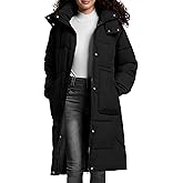 TQD Long Puffer Coat Women Warm Thicken Long Winter Coats for Women Hooded Outwear Pockets Puffer Jacket