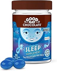 Good Day Chocolate Melatonin for Adults [ 80 Count ] - Fair Trade Non-GMO Chocolate with Chamomile and Melatonin 1 mg - Adult