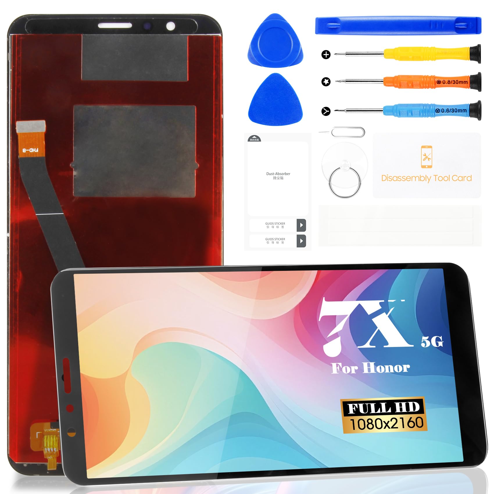 For Honor 7X LCD Screen For Huawei Mate SE Screen Replacement BND-AL10 Display Touch Digitizer BND-TL10, BND-L21, BND-L22, BND-L24, BND-L31, BND-L2, BND-L34, BND-AL00 Assembly Repair Parts Kits(Black)