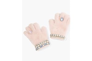 Super Smalls Jeweled Gloves | Embellished with Colorful Gemstones | Fits 4-10 Years Old