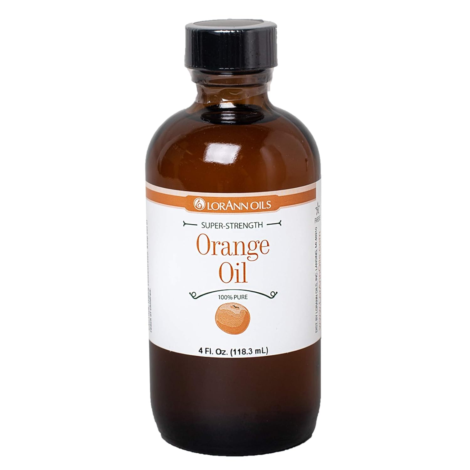 LorAnn Orange Oil Super Strength Natural Flavor, 4 ounce bottle