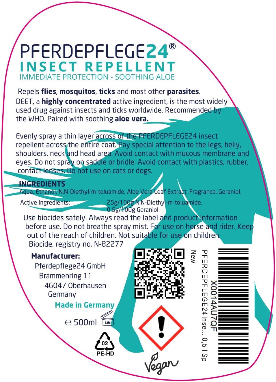 PFERDEPFLEGE24 Horse Fly Spray with DEET, Long-Lasting, Highly Concentrated Fly Repellent for Horses against Mosquitoes Ticks - Image 4
