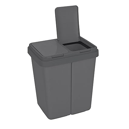 Ribelli Double Kitchen Bin 2 X 25 L Dual Recycling Dustbin With