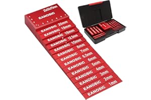 EANOSIC Metric Setup Blocks Height Gauge Set, 15pcs Precision Aluminum Setup Bars Guage Block Set for Router and Table Saw Ac