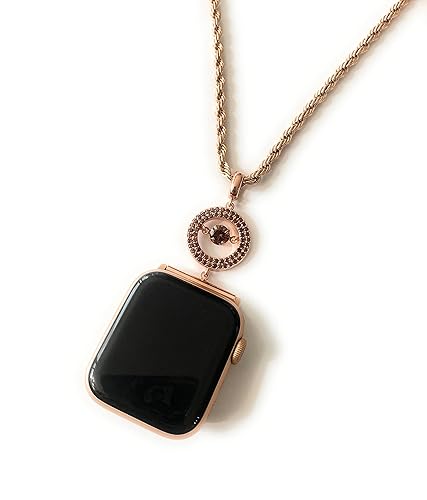 EMJ Apple Watch Big Round Jump Brown Zirconia Rose Gold Charm