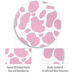 Cute Cow Print Round Mouse Pad, Small Mousepad for