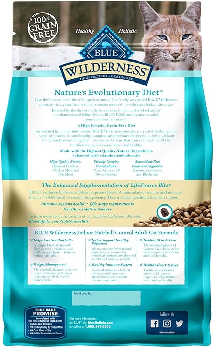 blue wilderness indoor hairball control cat dry food