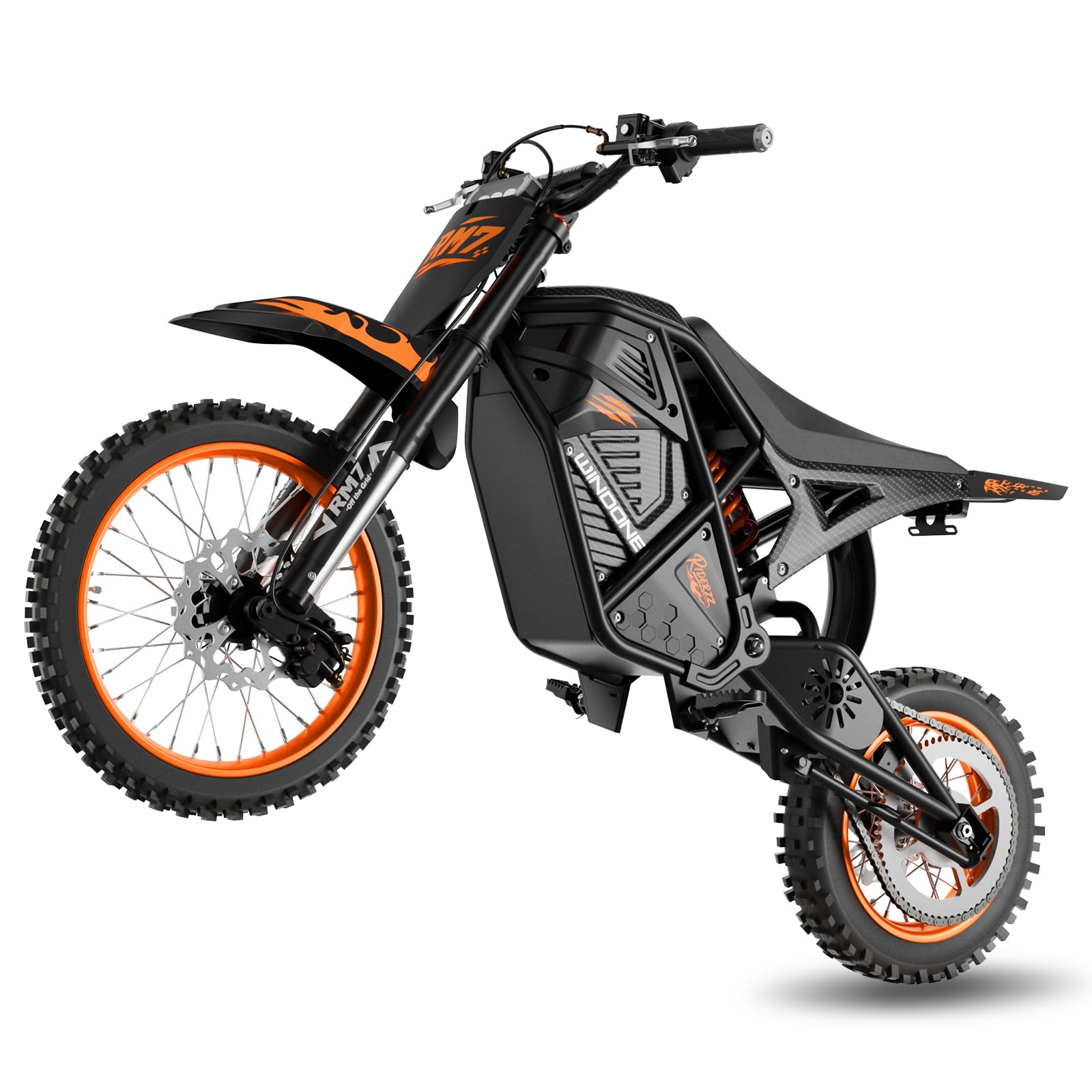 Photo 1 of Windone RM7 Electric Dirt Bike for Teens & Adults, 2200W Peak Ebike, 48V 22.5Ah, 37MPH & 45-Mile Electric Motorcycle, 14"/12" Off-Road Tire E-Bike, Dual Hydraulic Brakes, Full Suspension, Fit Age 13+