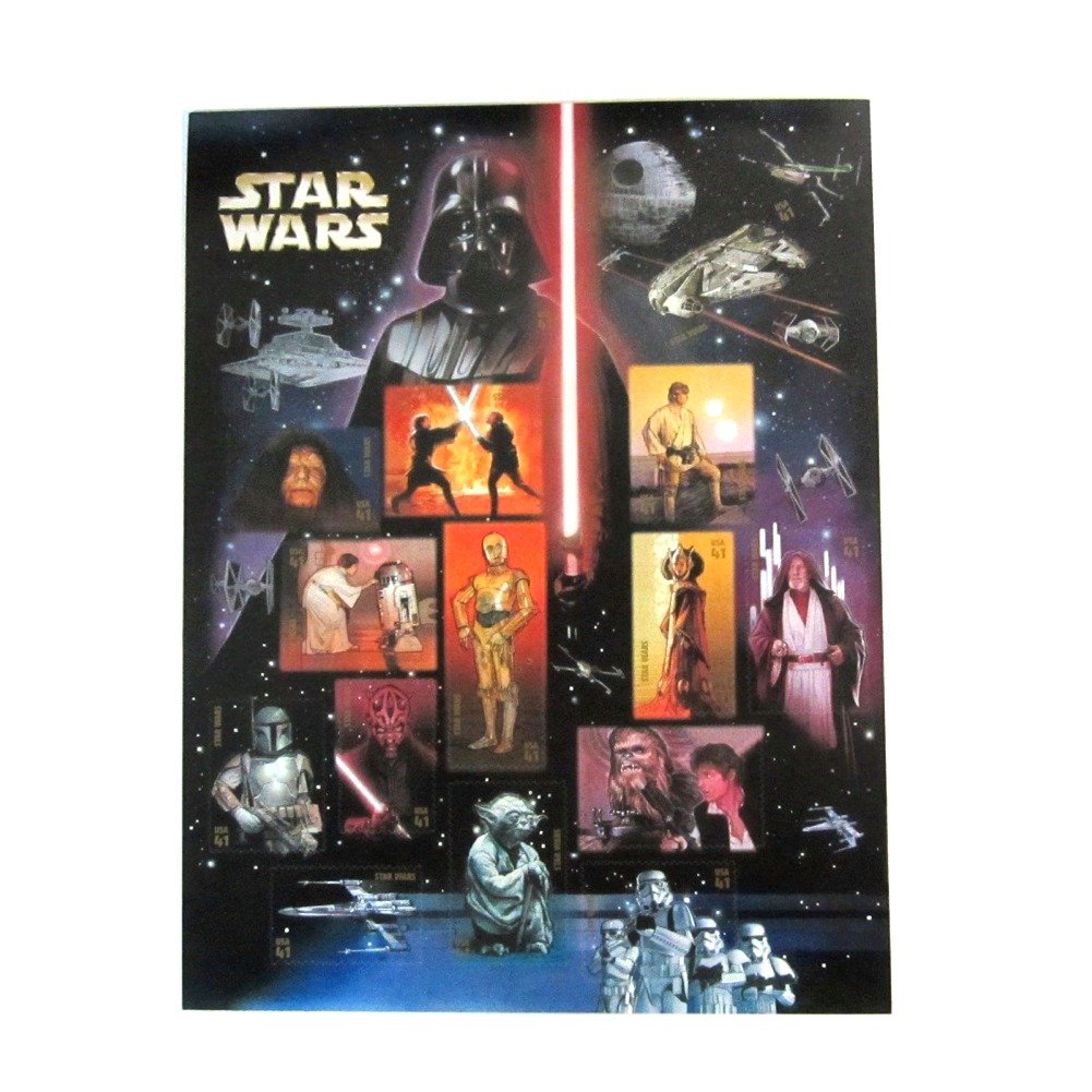 Photo 1 of USPS Star Wars Collectible Sheet of Fifteen 41 Cent Stamps Scott 4143