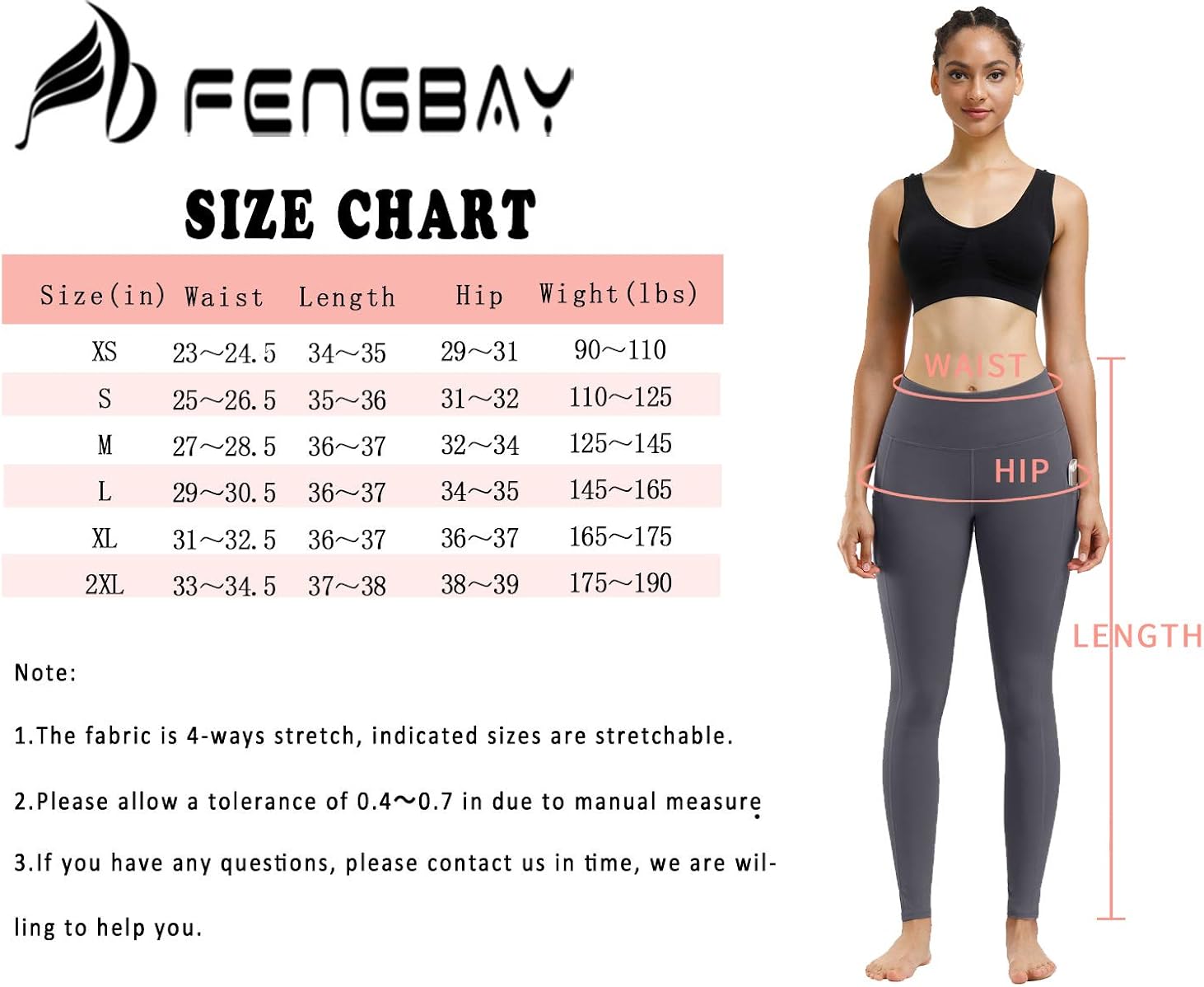 Fengbay 2 Pack High Waist Yoga Pants, Pocket Yoga Pants Tummy Control Workout Running 4 Way Stretch Yoga Leggings: Clothing