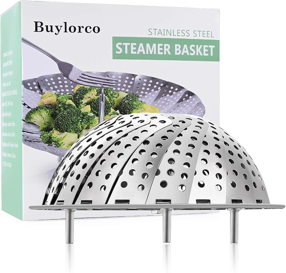 Buylorco Steamer Basket Stainless Steel Folding Vegetable Steamer Small