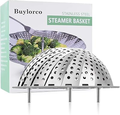 Buylorco Steamer Basket Stainless Steel Folding Vegetable Steamer Small